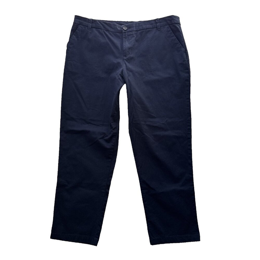 Patagonia Women's Capri‎ Pant Size 14 Navy Blue Organic Cotton pockets high rise